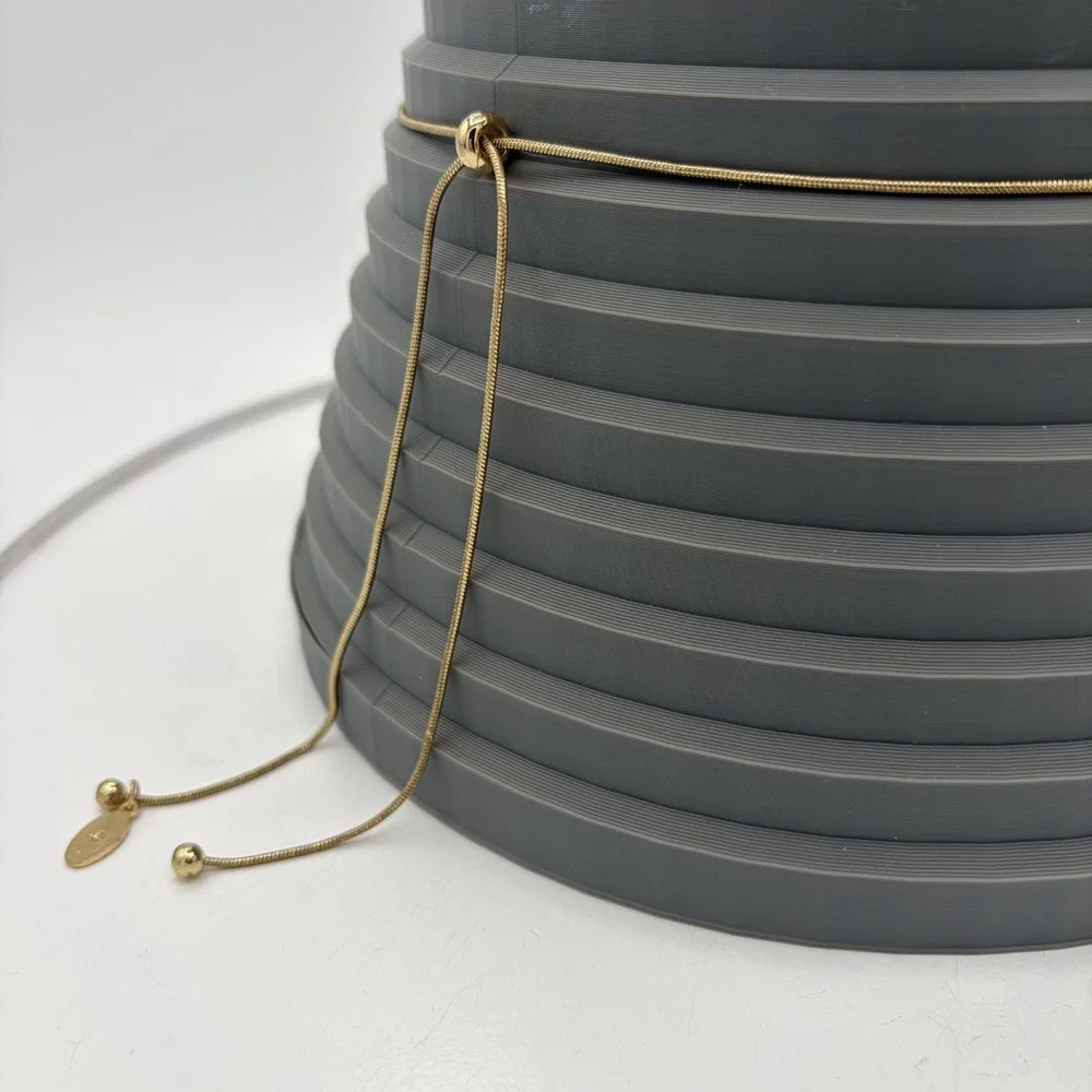 Ann Taylor Factory Tri‎ Tone Mixed Metal Interlocking Ring Slider Necklace